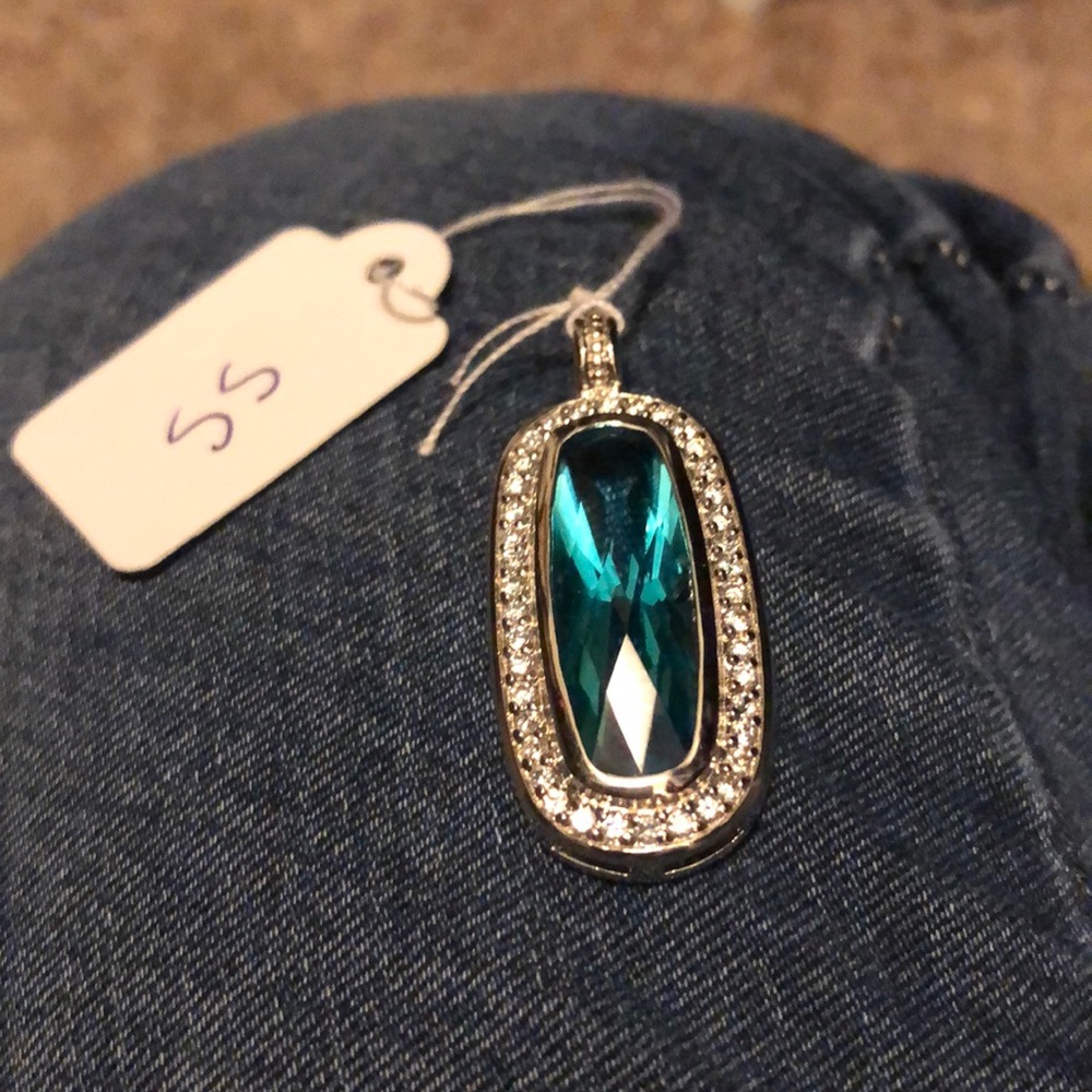 Blue Gem & CZ Pendant